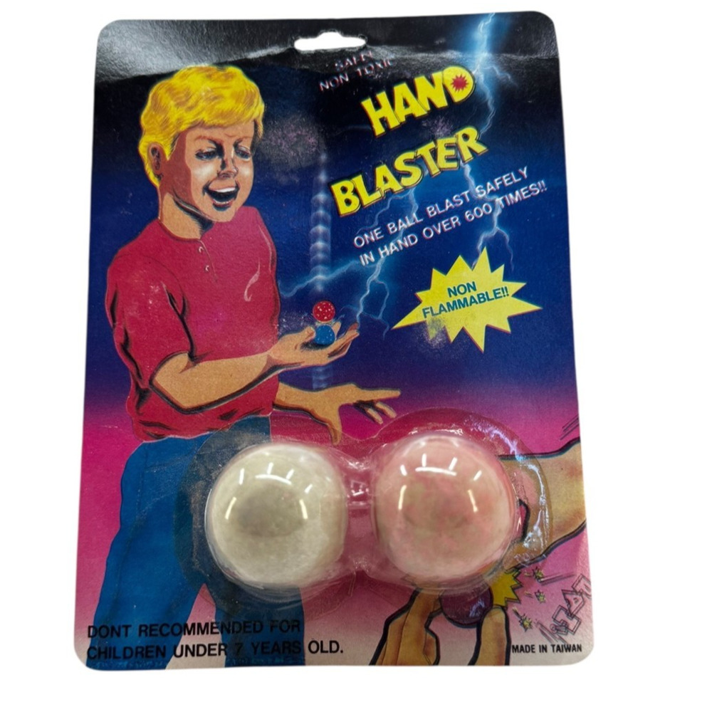 NOS Vintage Hand Blaster Sealed Toy Taiwan Novelty Ball Game 80s Retro Carded